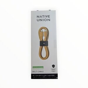 U3-O Native Union Belt Cable 4ft‎ USB-C to USB-C 60w - Kraft Gold
